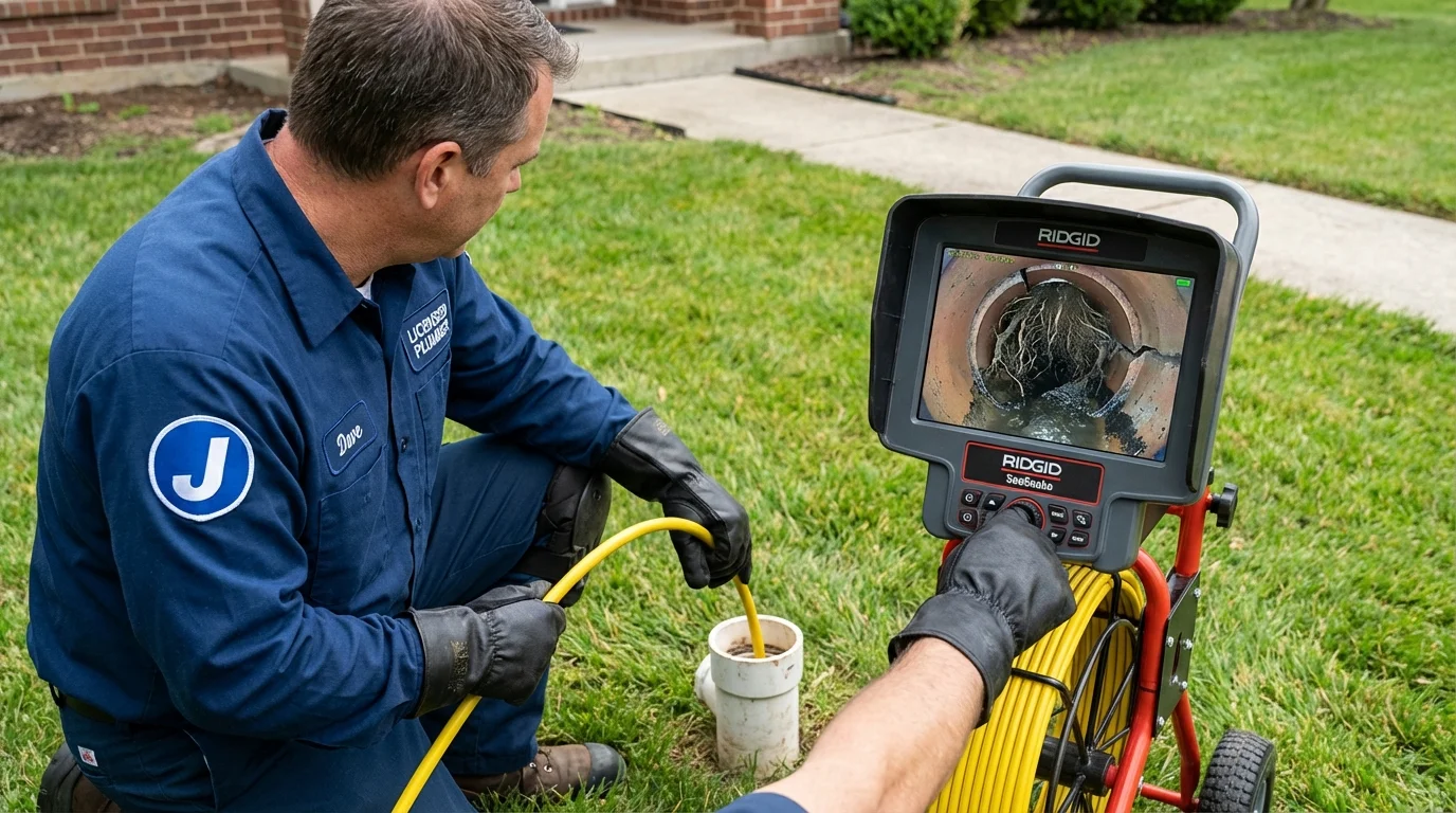 Sewer camera inspection being performed by Johns Plumbing LLC in Marks
